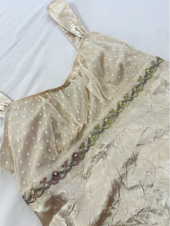 A. Byer Tops - A Byer Silky Milkmaid Babydoll Shimmery Tank Top